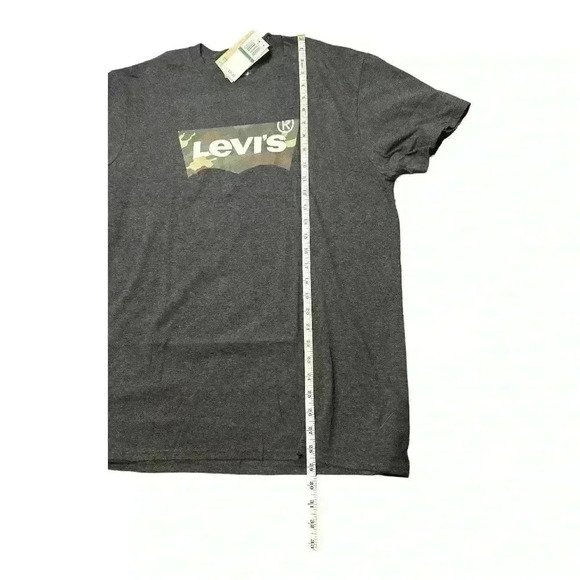 Levi's Mens Camo Batwing Logo Gray Crewneck T-Shirt - Picture 5 of 8